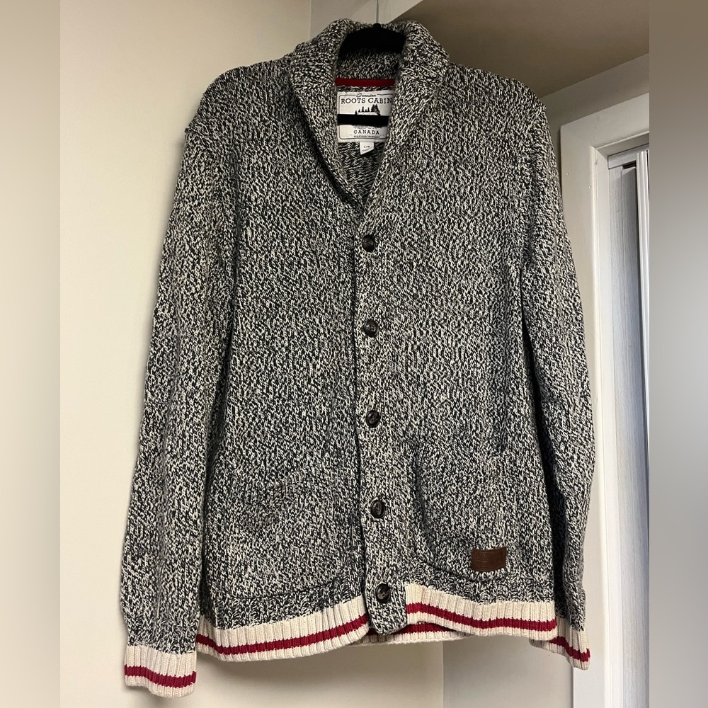 Roots Classic Gray Cardigan Men’s Large
